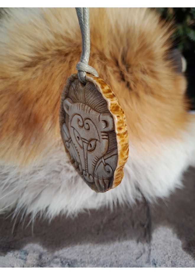 Hand-carved Viking Bear amulet 2 Berserker pendant