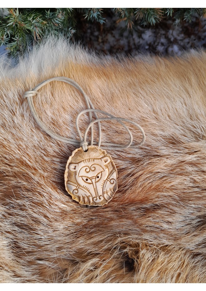 Hand-carved Viking Bear amulet 2 Berserker pendant