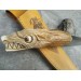 Norse Viking knife "Wolf". Moose antlers carved handle. Hand forged steel.