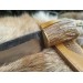 Norse Viking knife "Wolf". Moose antlers carved handle. Hand forged steel.