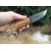 Norse Viking knife "Wolf". Moose antlers carved handle. Hand forged steel.