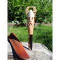 Norse knife "Odin with ravens". Scandinavian God. Viking rune knife with leather sheath. Hunting, Celtic, Medieval - Hand-carved handle