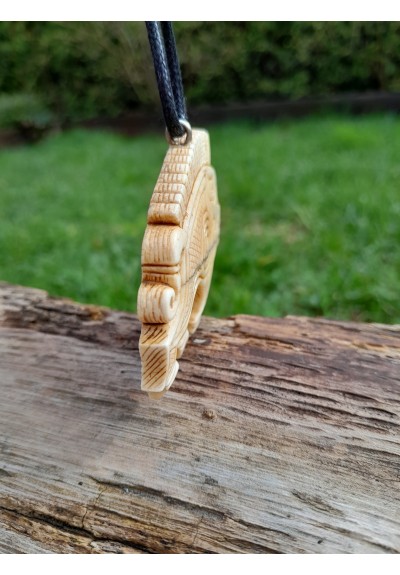 Viking, Celtic Boar jewelry. Norse Gullinbursti runic amulet. Antler hand-carved necklace. Freyr talisman