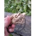 Wolf amulet. Fenrir. Viking jewelry with Fehy rune. Norse Wolf runic amulet. 