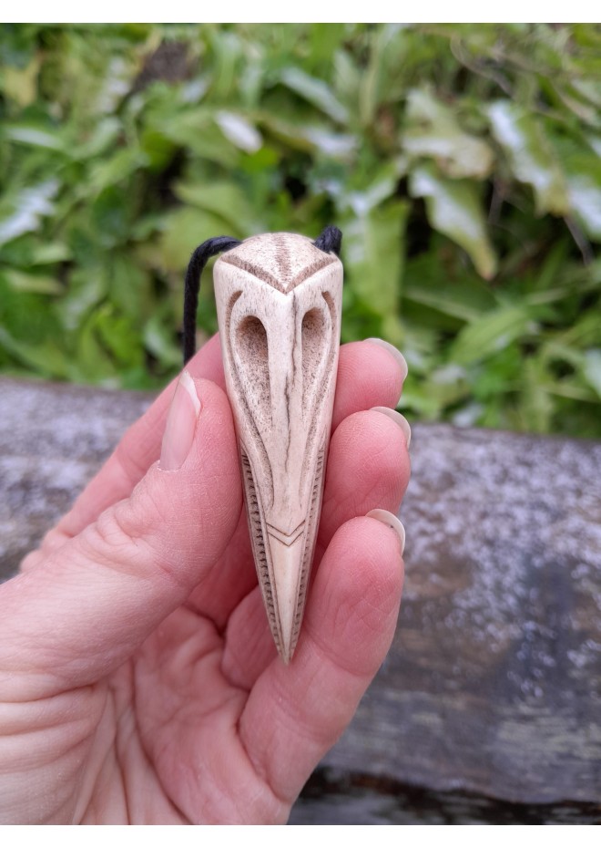 Unique Odin raven skull pendant