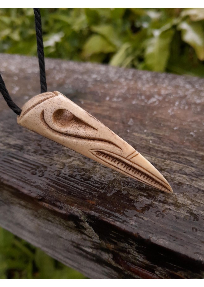 Unique Odin raven skull pendant