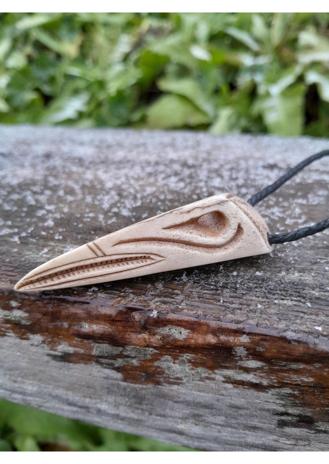 Unique Odin raven skull pendant