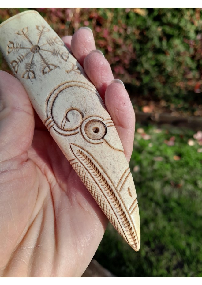 Viking Raven - knife handle.