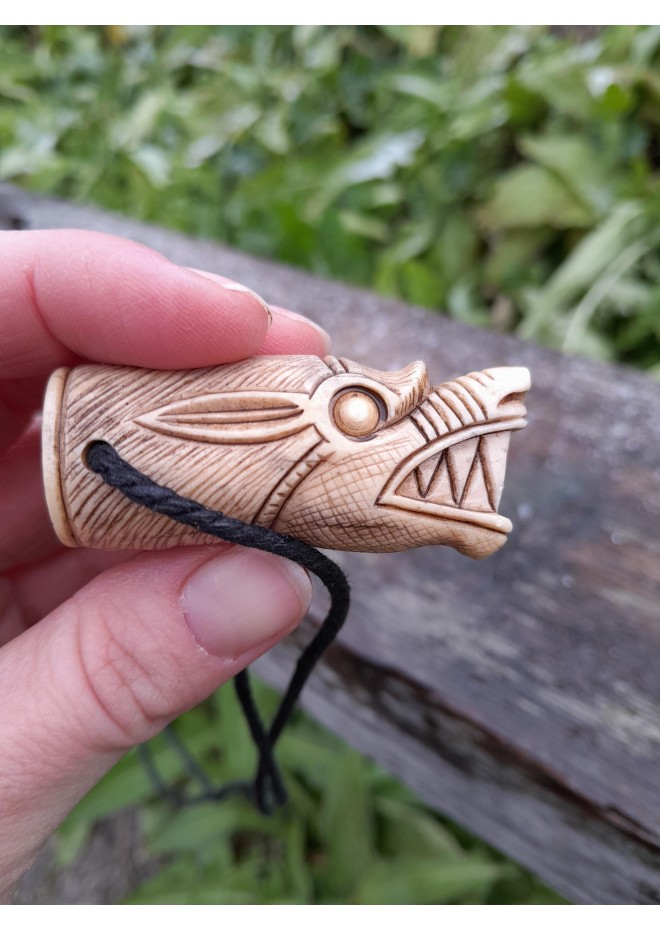 Viking  wolf warriors amulet. Berserker pendant with Odal rune.