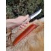 Hand-forged Viking style knife. Hand-carved antler handle