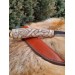 Hand-forged Viking style knife. Hand-carved antler handle