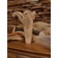 Hand-carved Eagle head handle. Tool handle Knife. Norse bird. Celtic art.