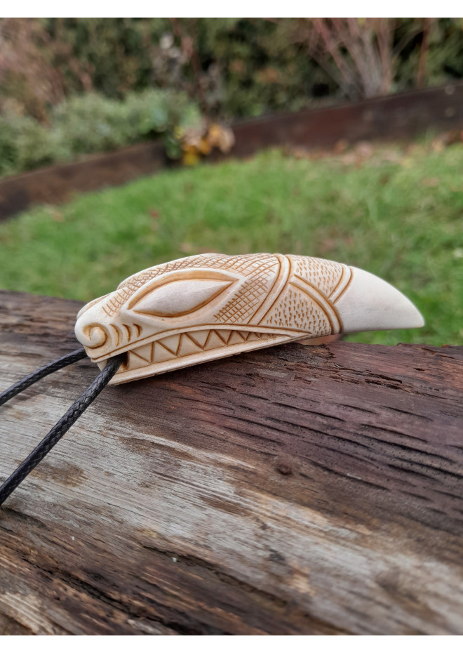 Hand-carved Viking Wolf amulet. Berserker pendant