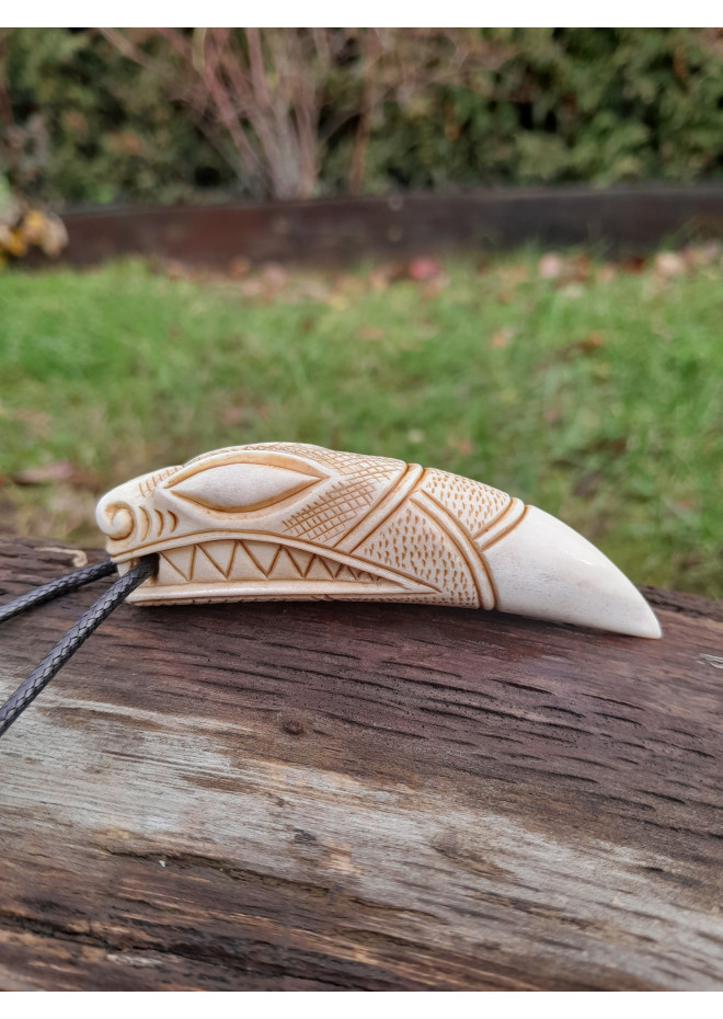 Hand-carved Viking Wolf amulet. Berserker pendant