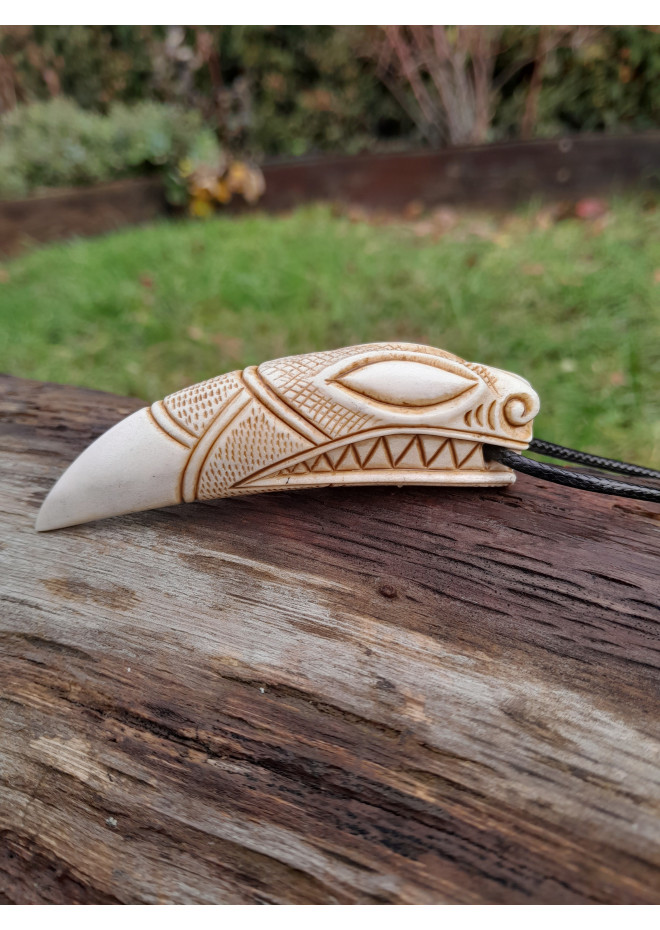 Hand-carved Viking Wolf amulet. Berserker pendant