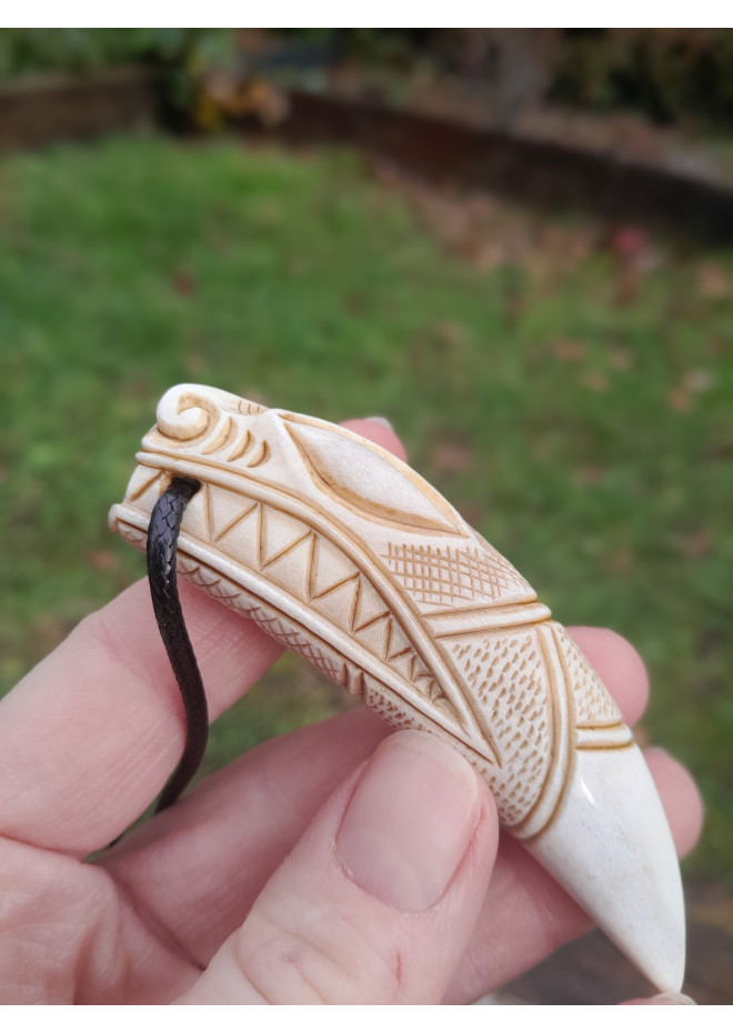 Hand-carved Viking Wolf amulet. Berserker pendant