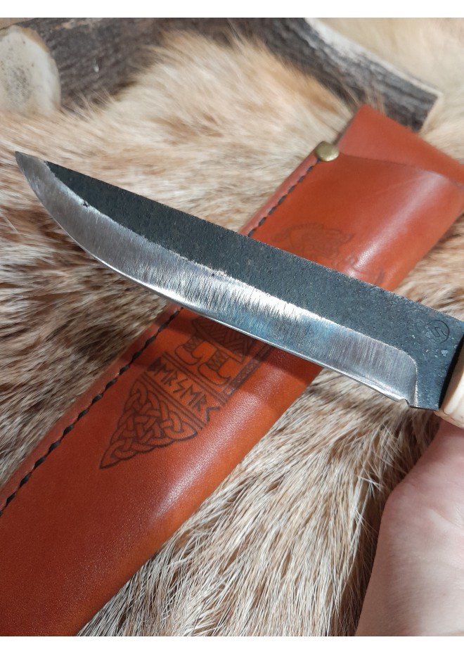 Hand-forged Viking style knife with Dragon head handle. 