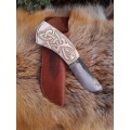 Norse "Dragon" knife. Moose antlers hand-carved handle