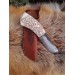 Norse "Dragon" knife. Moose antlers hand-carved handle