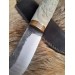 Norse Dragon knife. Moose antlers carved handle. Hand-forged blade