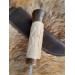 Norse Dragon knife. Moose antlers carved handle. Hand-forged blade