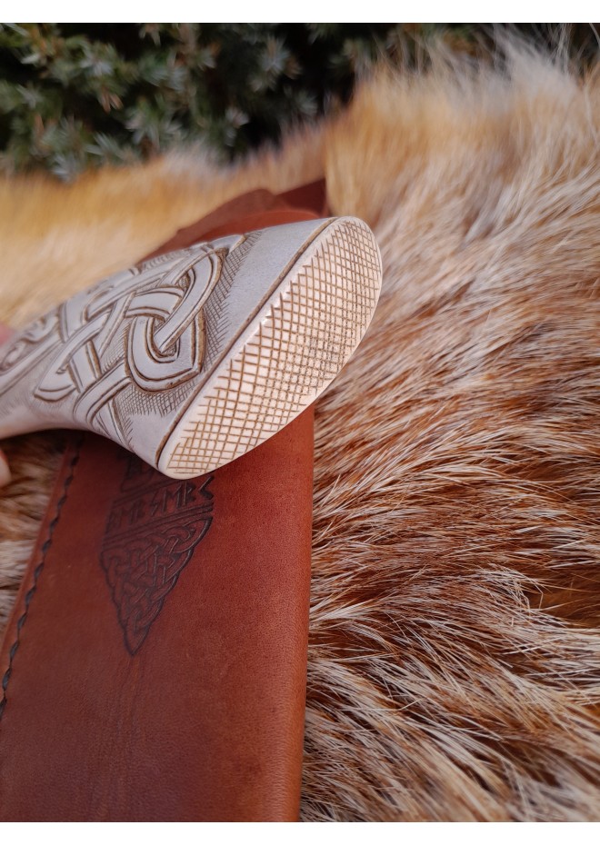 Norse "Dragon" knife. Moose antlers hand-carved handle