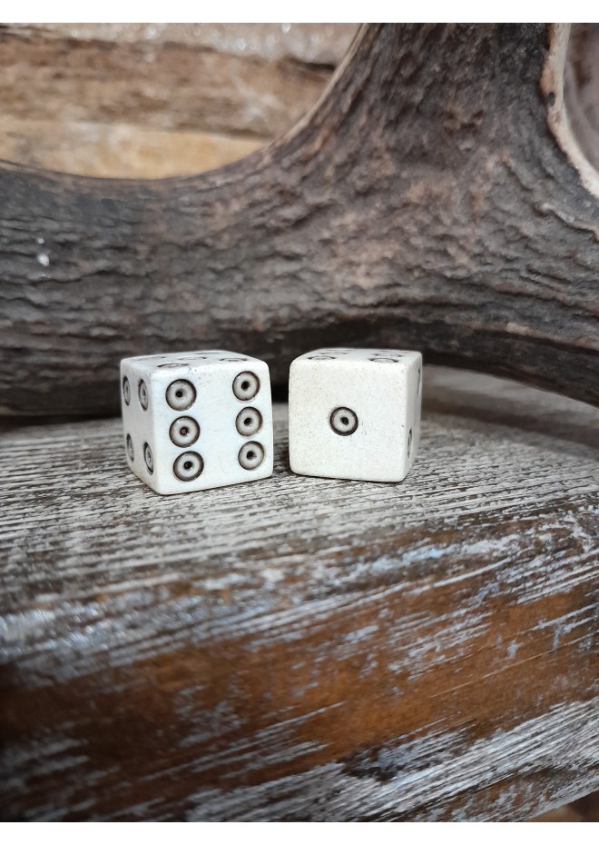 Handmade bone dice.