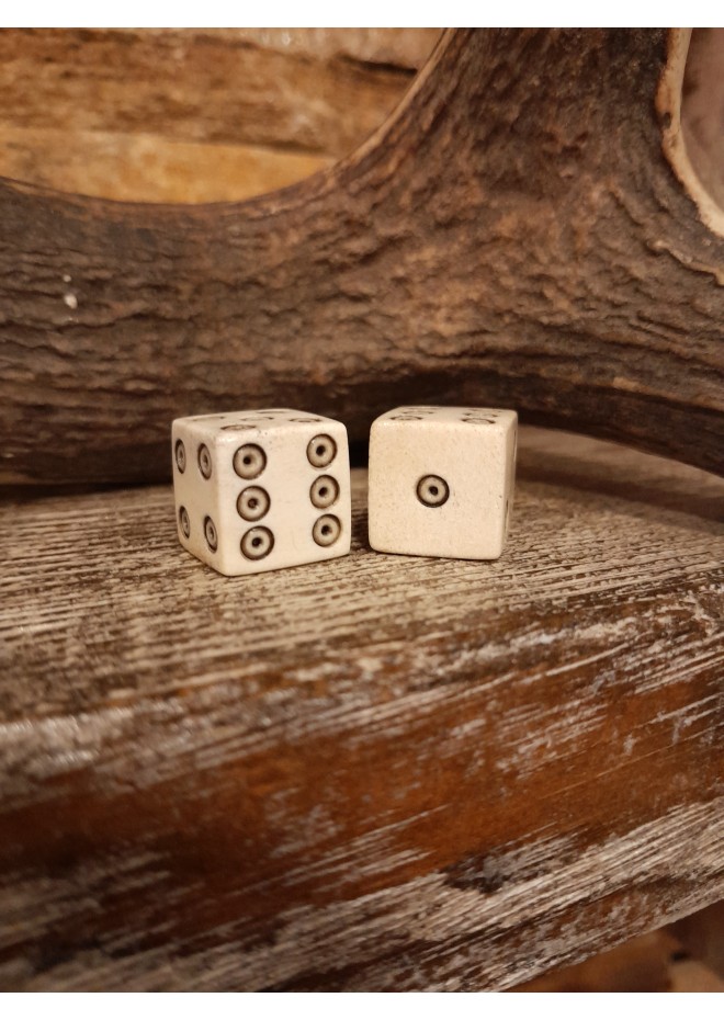 Handmade bone dice.