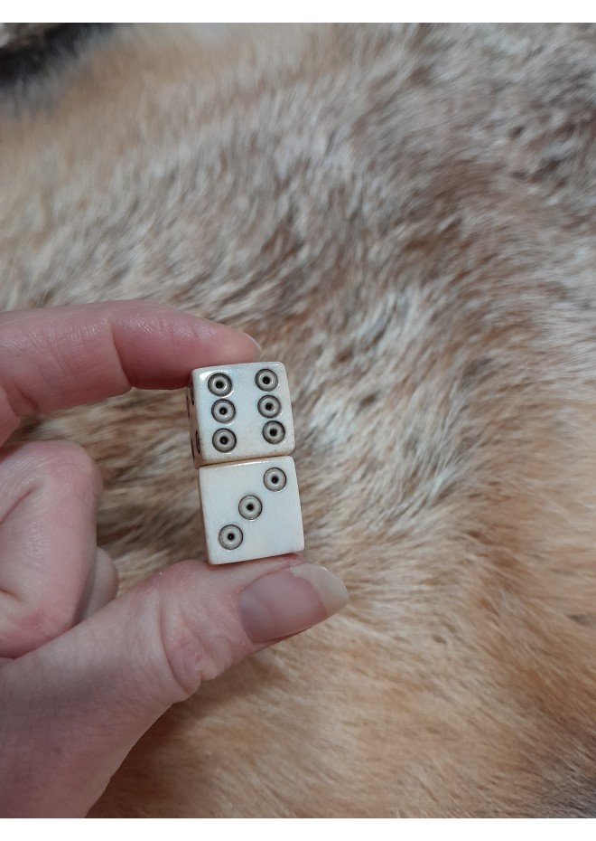 Handmade bone dice.