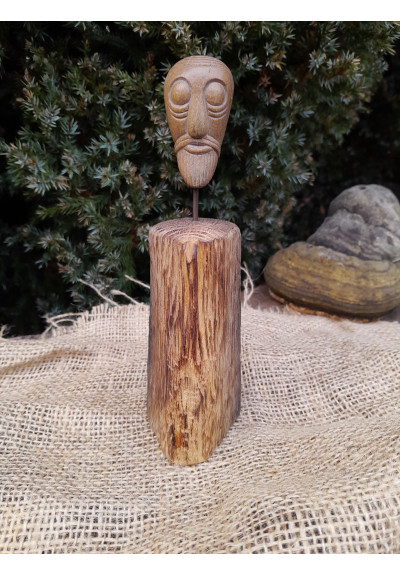 Hand-carved Viking Head. Replica From Cart found in Oseberg Viking Ship Burial