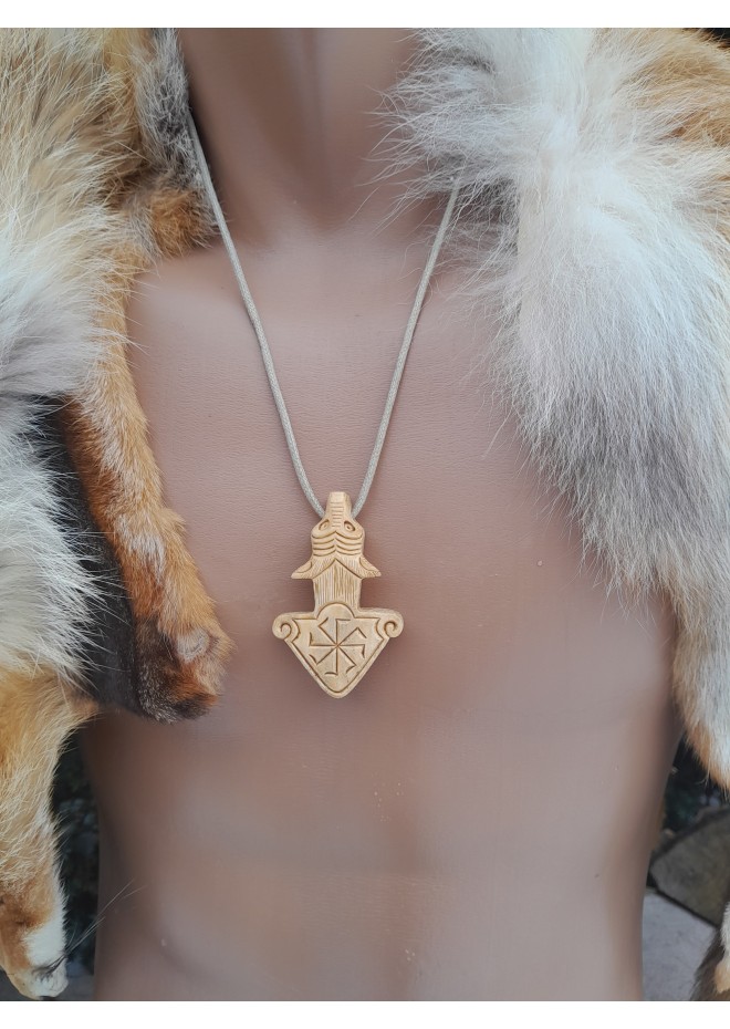 Mjolnir amulet. Thor's Hammer necklace.