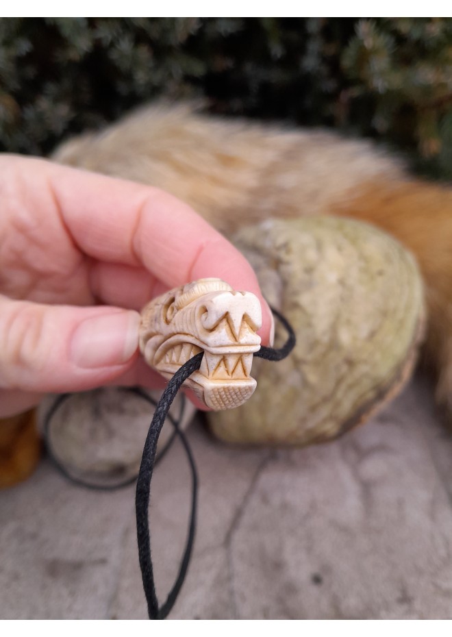 Hand-carved Viking Wolf amulet. Fenrir jewelry