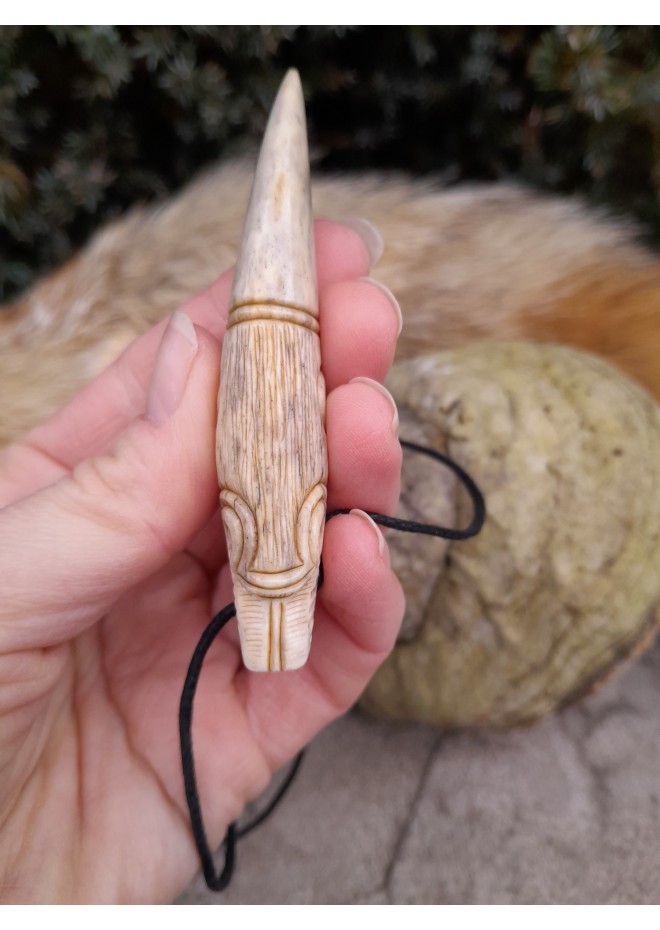 Hand-carved Viking Wolf amulet. Fenrir jewelry