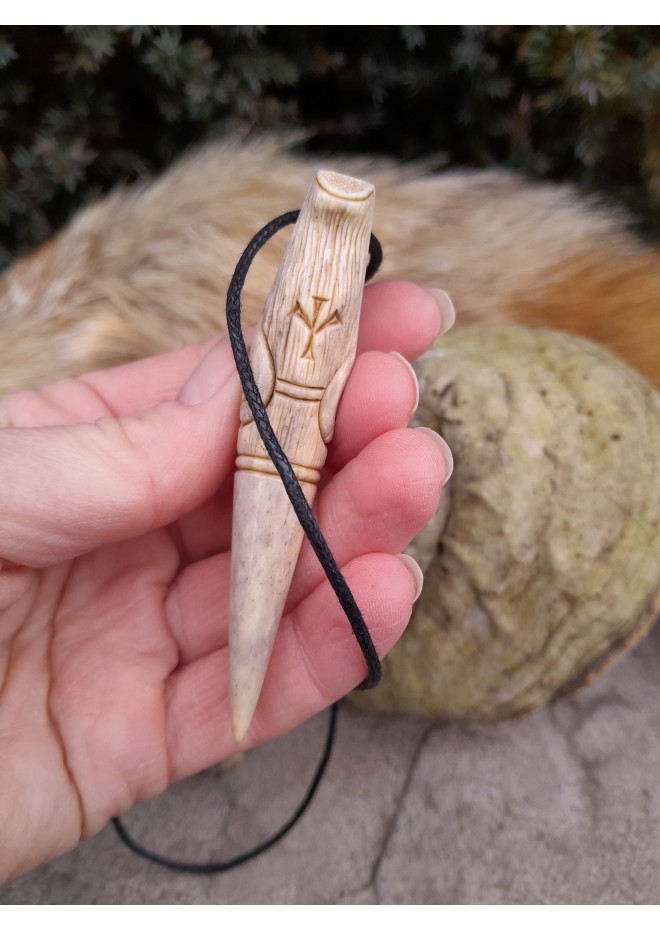 Hand-carved Viking Wolf amulet. Fenrir jewelry