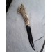 Vikings style knife with Dragon head & leather sheath. Hand-forged steel. Hand-carved handle with Celtic knot