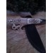 Vikings style knife with Dragon head & leather sheath. Hand-forged steel. Hand-carved handle with Celtic knot