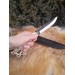 Vikings style knife with Dragon head & leather sheath. Hand-forged steel. Hand-carved handle with Celtic knot