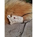 Viking Wolf head amulet with protection Algiz rune. Fenrir necklace. Pagan, Celtic, Nordic jewelry - unique antler hand-carving