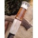 Handmade Finnish Puukko knife with master engraving and leather sheath. 