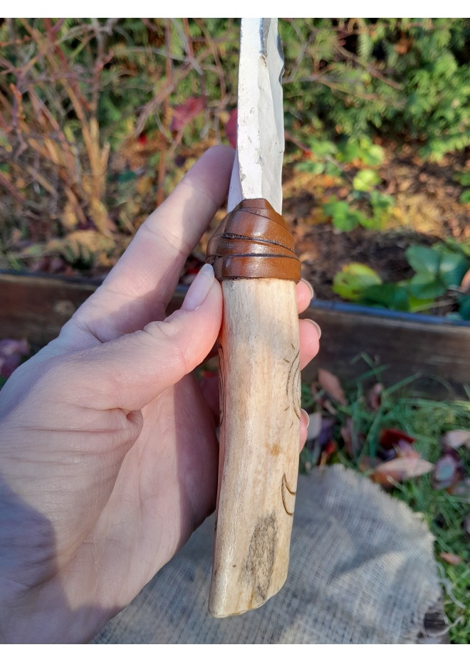 Shamanic athame. Stone age ritual altarpiece tool. 