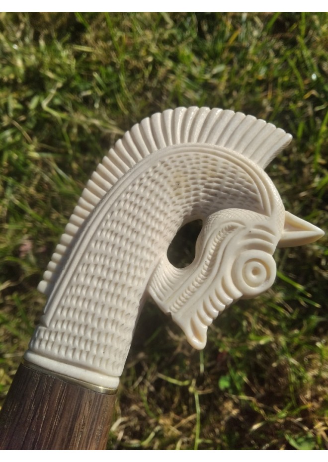 Handmade designer Norse knife "Sleipnir". Hand-carved antler handle.