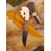 Handmade designer Norse knife "Sleipnir". Hand-carved antler handle.