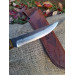 Hand-carved Dragon handle. Exclusive Viking style knife with leather sheath. Hand-forged Carbon steel. Drakkar art.